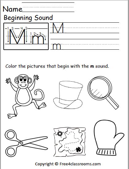 Free Letter M Phonics Worksheets - Free4classrooms | Beginning sounds worksheets, Phonics ...