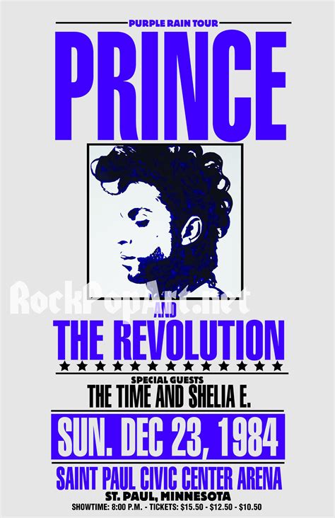 PRINCE 1984 Purple Rain Tour Concert Poster Re-imagines the Original Poster Total Retro-vintage ...