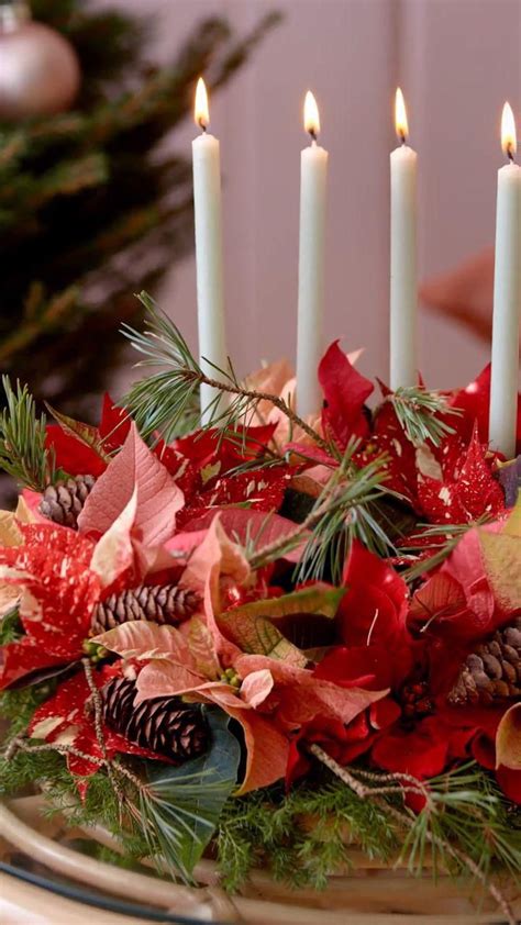 Advent wreath with poinsettia – Artofit