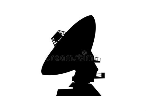 Silhouette of a Satellite Dish on White Background Stock Vector ...