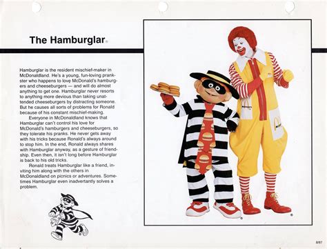 The redesigned Hamburglar as he appeared in the 1987 “Ronald McDonald ...