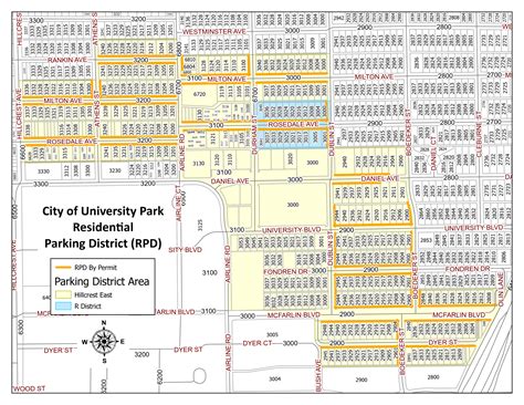 SMU Area Parking District Boundaries & Map | University Park, TX