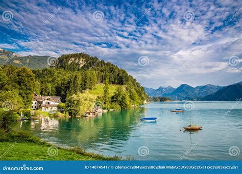 Lake Wolfgang Wolfgangsee- Salzkammergut,Austria Stock Image - Image of alpine, forest: 140745417