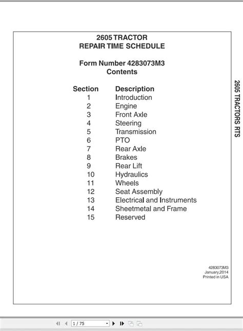 Massey Ferguson 2605 Parts Manual 4283073M3 PDF