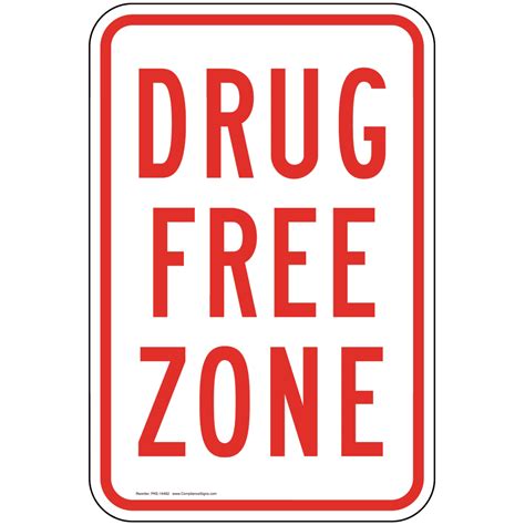 Vertical Sign - Alcohol / Drugs - Drug Free Zone Sign