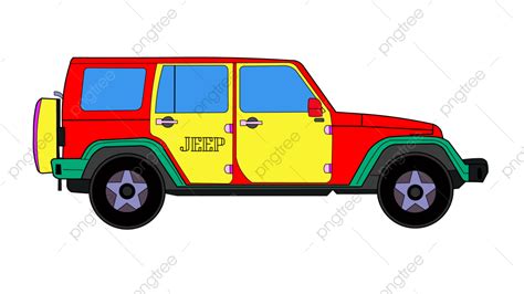 Jeep Red And Yellow Color, Jeep Red Color, Jeep Car, Jeep PNG and Vector with Transparent ...