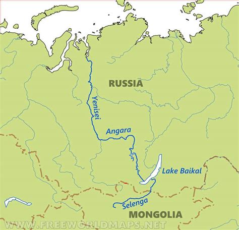 Russia Rivers Map