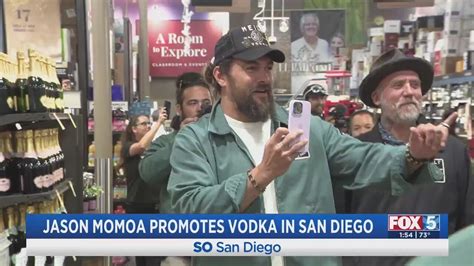 Jason Momoa Promotes Vodka In San Diego - YouTube