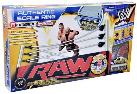 WWE Authentic Scale Ring w/ Raw & SmackDown Ring Skirts - Ringside Collectibles Exclusive Toy ...