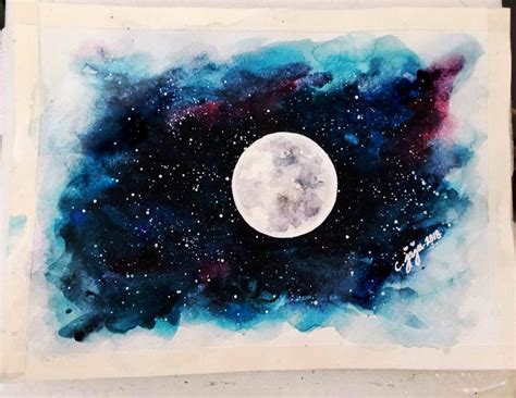 Easy Full Moon Watercolor Painting | Tutor CraftyJaja's Column - Cafetalk