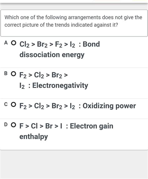 Which one of the following arrangements does not give the correct ...