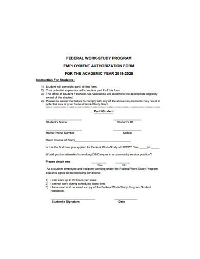 11+ Employment Authorization Form Examples in PDF | MS Word | Examples