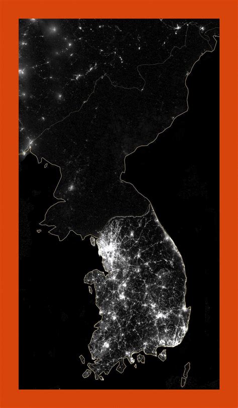 Satellite map of Korean Peninsula at night | Maps of North Korea | Maps of Asia | GIF map | Maps ...