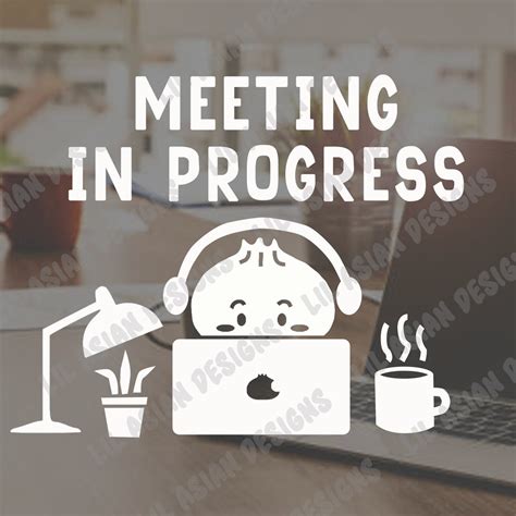 Meeting in Progress Sign, Do Not Disturb, Zoom Meeting & in a Meeting Door Sign Sticker, Cute ...