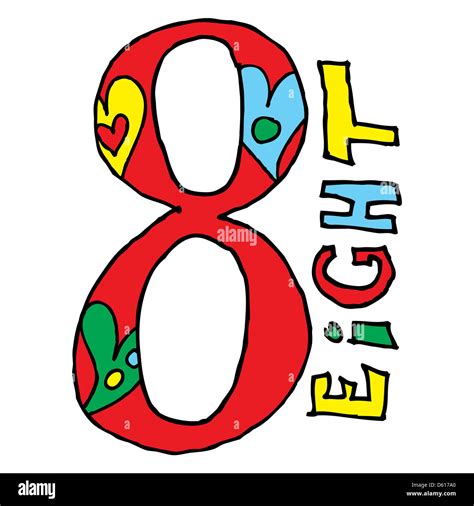 Childish graffiti numerals doodle number hi-res stock photography and ...