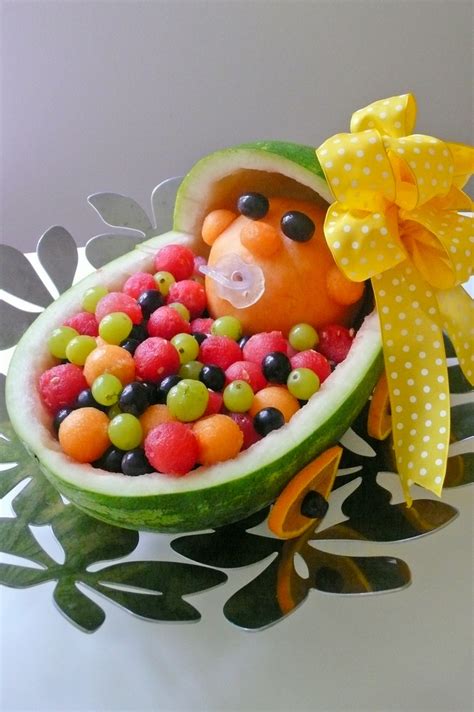 Baby-in-stroller fruit tray for baby shower | Val's Kitchen - A piece ...