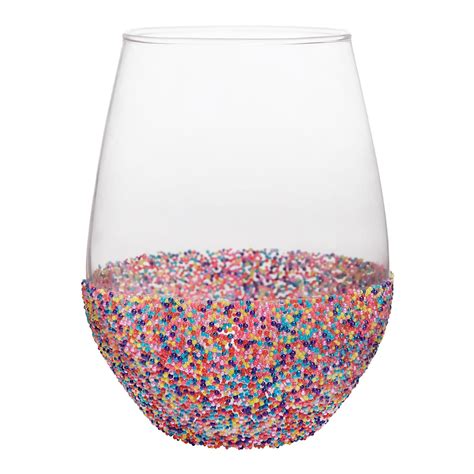 Beveled Stemless Wine Glass - Rainbow - Slant Collections