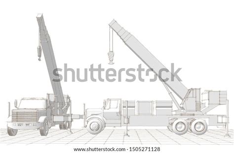 Crane Truck 3d Illustration Sketch Stock Illustration 1505271128 ...