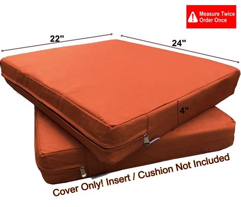 Waterproof Outdoor 4 Pack Deep Seat Chair Patio Cushions Zipper Cover 24"X22"X4" Duvet ...