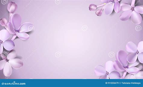 Pastel Background with Lilac Flowers. Stock Vector - Illustration of ...