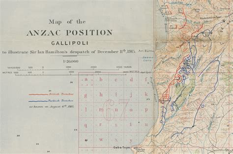 Detail of Map of Anzac Position, Gallipoli, 11 December 1915 – New South Wales Anzac Centenary ...