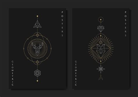 Geometric astrological symbols tarot card - Download Free Vectors ...