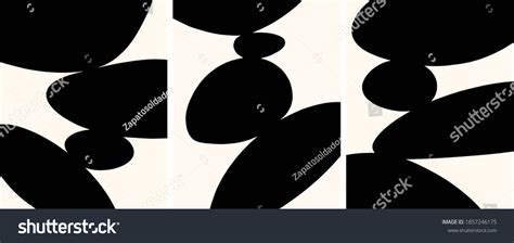 Black White Minimalist Abstract Art Set Stock Vector (Royalty Free ...