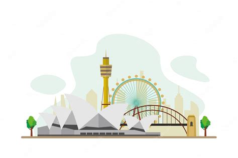 Premium Vector | Australia famous landmarks background