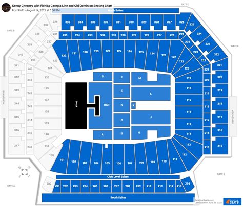 Ford Field Seating Charts for Concerts - RateYourSeats.com