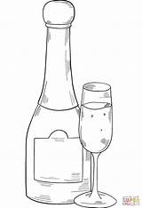 Champagne Bottle And Glass coloring Page  Free Printable Coloring Pages sketch template