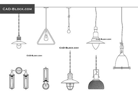 Ceiling lights CAD Blocks free download, DWG file