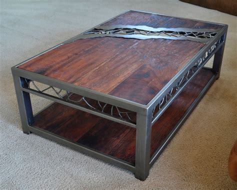 Wood and Metal Coffee Table Design Images Photos Pictures