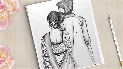 How to Draw Traditional Romantic Couple Very Easy || Couple Drawing ...