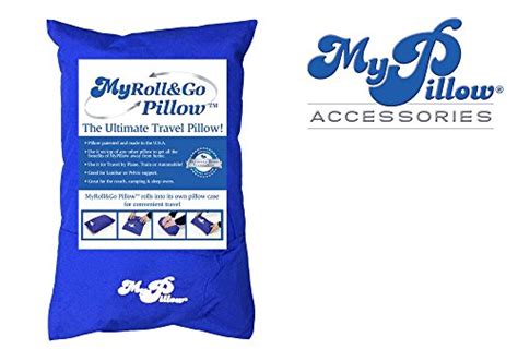 MyPillow Roll N Go Travel Pillow Rolls Into It's Own Pillow Case, Included, Gray, Size 12" X 18 ...