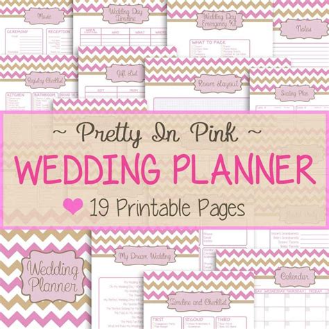 Wedding Planner 19 Printable Pages pretty in Pink | Etsy | Wedding planner book, Wedding planner ...