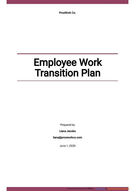 Employee Transition Plan Word Templates - Design, Free, Download ...