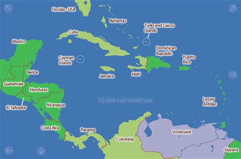 Caribbean Time Zone Map - South Carolina Map