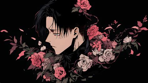 Levi & Roses Black Desktop Wallpaper - Attack on Titan Wallpaper