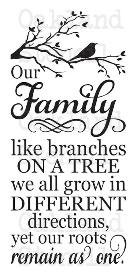 Family STENCIL our Family Like Branches on a - Etsy