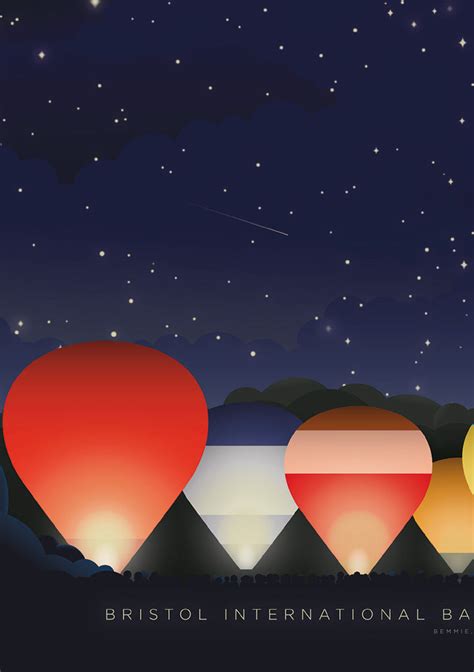 Bristol balloon fiesta night glow print | Beautiful illustrated prints ...