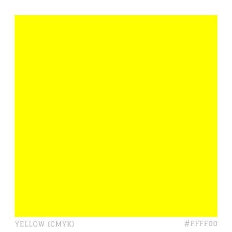 Yellow (CMYK system) | Subtractive color, Color palette yellow, Cmyk