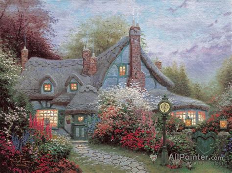 Thomas Kinkade Sweetheart Cottage Oil Painting Reproductions for sale | AllPainter Online Gallery