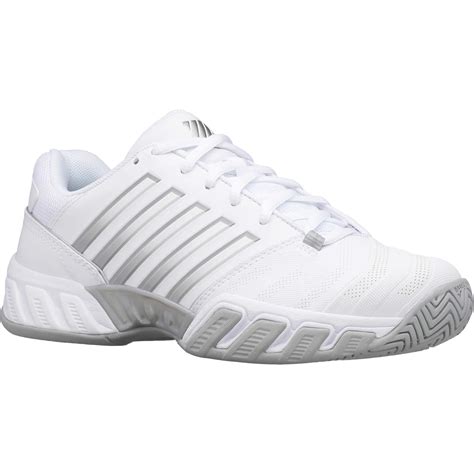 K-Swiss Womens Bigshot Light 4 Tennis Shoes - White/Silver - Tennisnuts.com