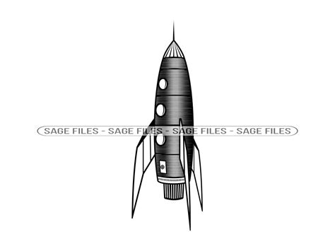 Retro Space Rocket 2 SVG, Rocketship SVG, Spaceship SVG, Rocket Svg, Rocket Clipart, Cut Files ...