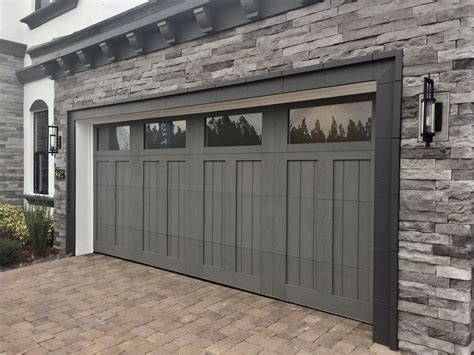 Modern Gray Garage Door with Long Windows