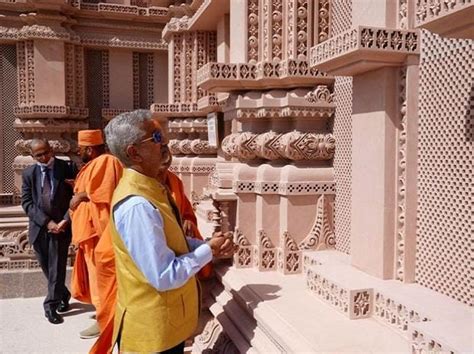 Jaishankar visits under construction first Hindu temple in Abu Dhabi