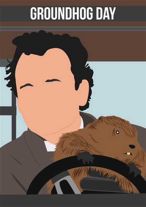 Groundhog Day minimalist poster Bill Murray digital art | Etsy