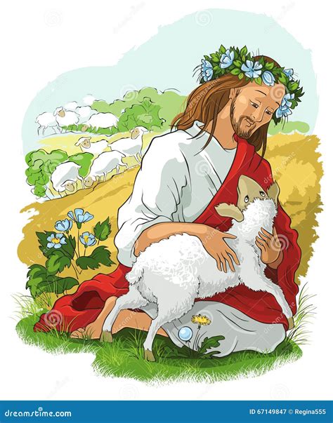 The Parable Of The Lost Sheep Cartoon Vector | CartoonDealer.com #67149847