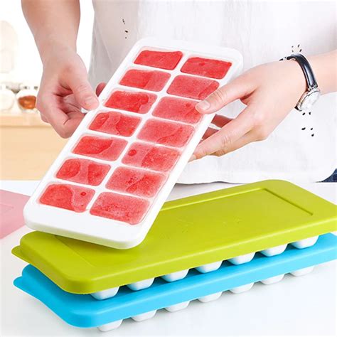 NOCM Easy Release Silicone Ice Cube Trays with Spill Resistant Lids, 14 Shaped Cubes Each with ...