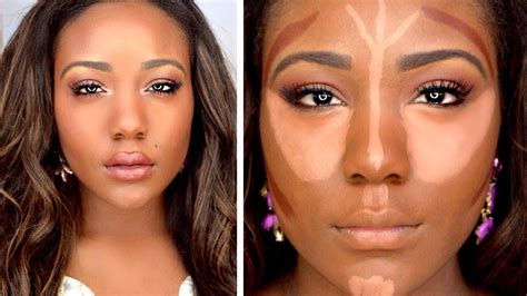 How to Contour & Highlight for Black Women Tutorial using DRUGSTORE Pro... #BeautyTipsForAcne ...